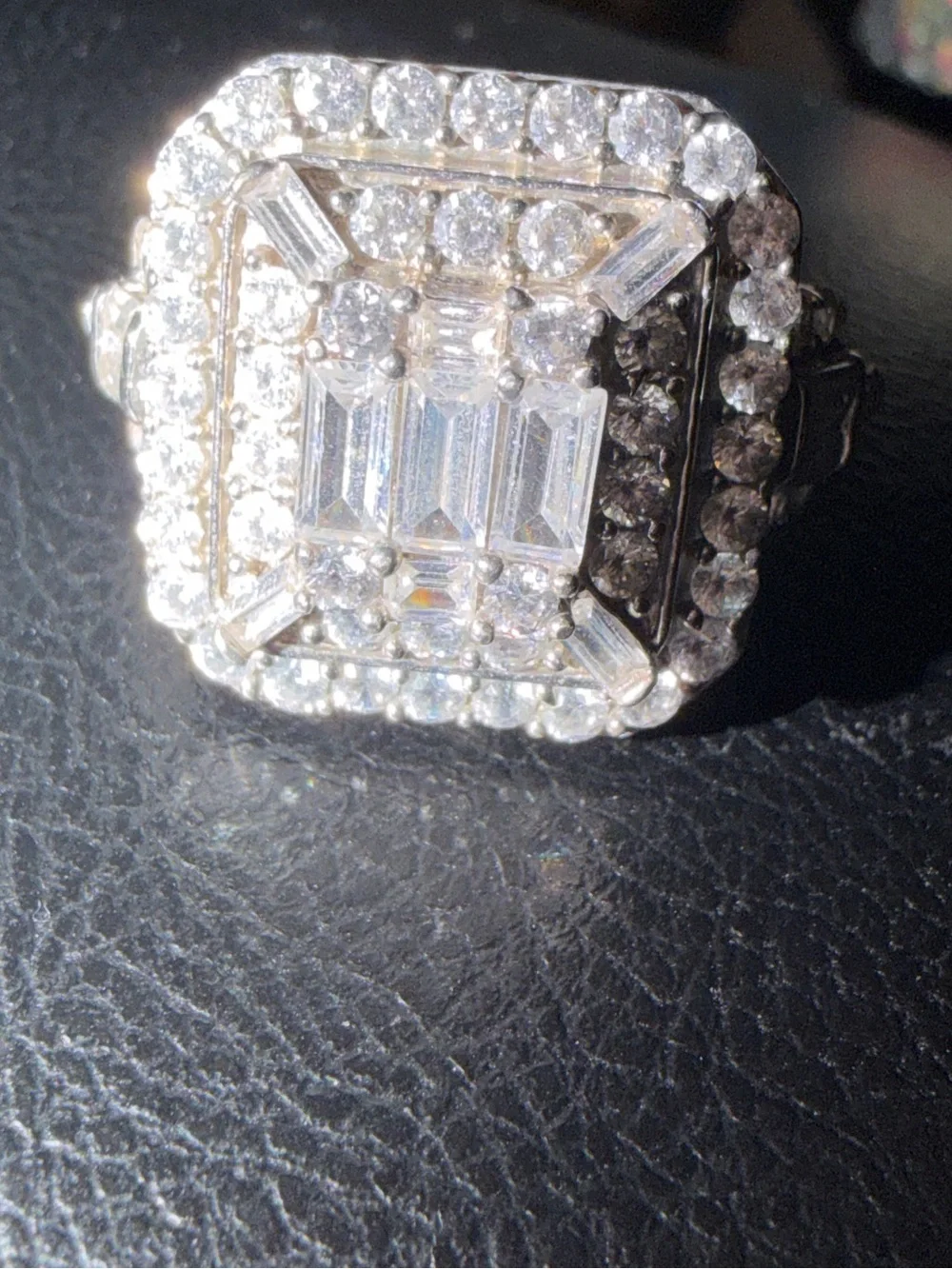 JTV Bella Luca Diamond Stimulant/CZ Sterling silver Ring size 6